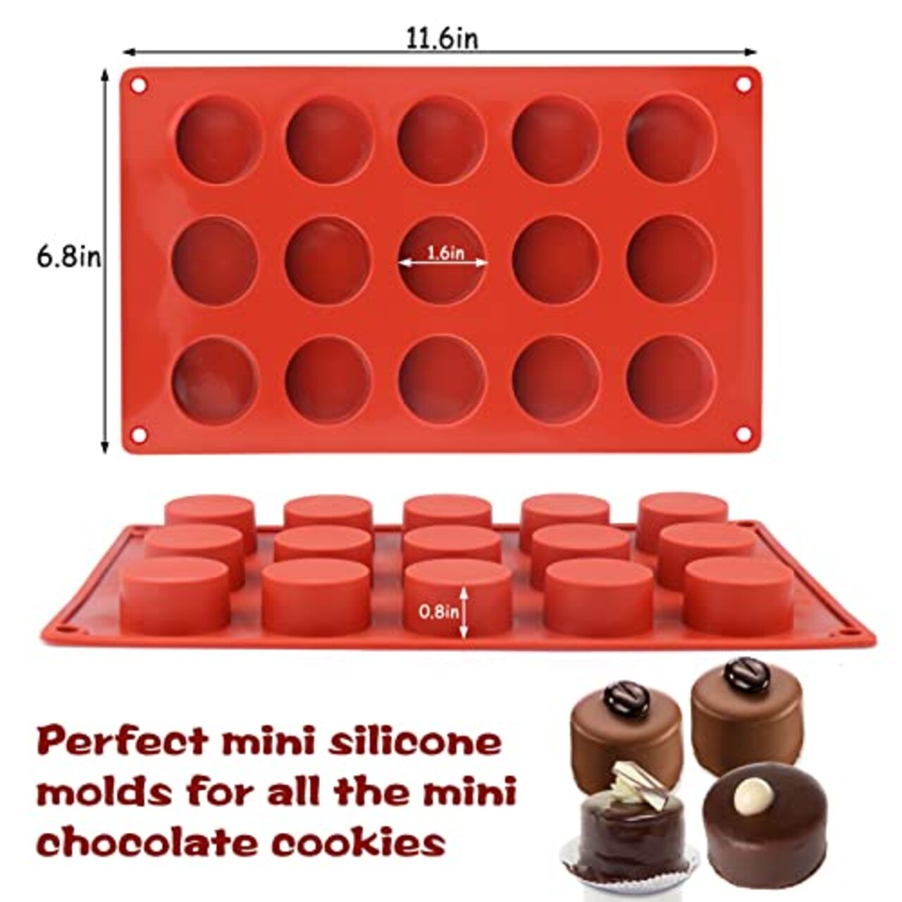 3 Pieces Small Round Cylinder Silicone Mold for Chocolate Candy, Fat Bombs Keto Snacks,Hard Candy, Pralines Gummy, Ganache, Ice Cubes,Jelly Mold